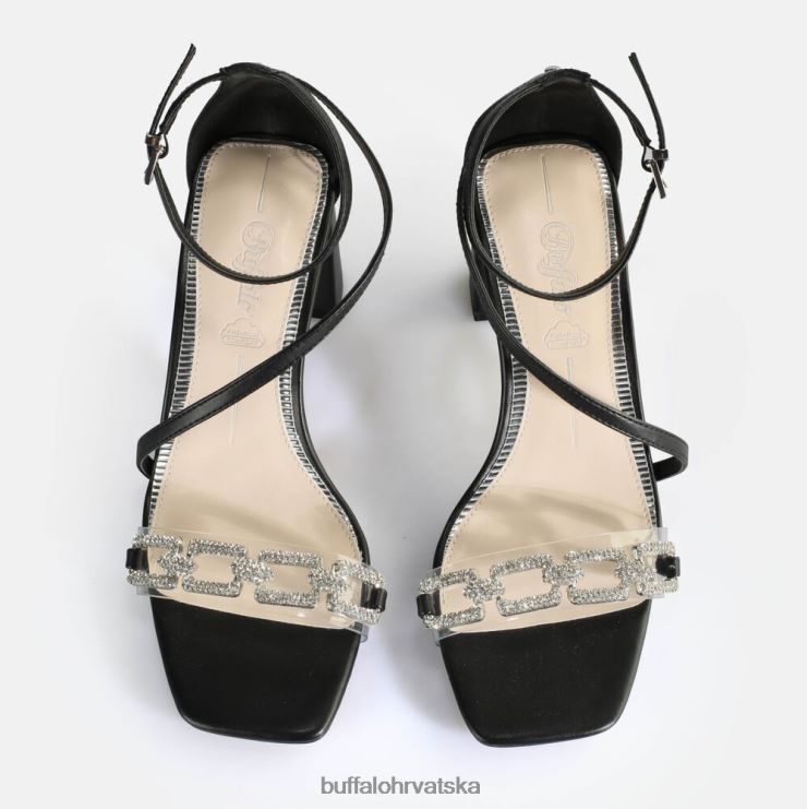 crno Buffalo travnja glam veganske sandale na petu |sandale TDD6T86